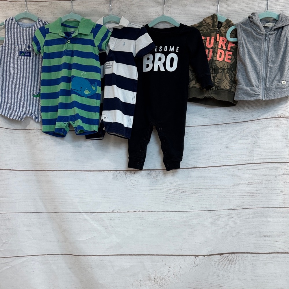 Bundle of 6 boys toddler kids jacket,vest shorts romper 9 month Ralph Lauren
